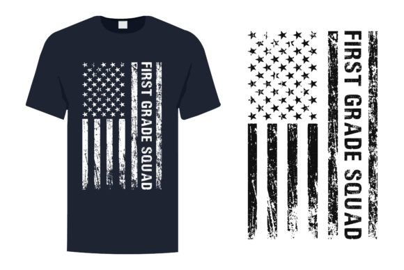 First Grade Squad Design: A Patriotic and Educational Canvas for Back to School